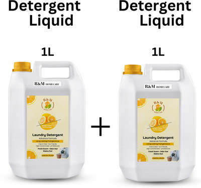 R&M Top Load & Front Load Washing Machine Detergent Liquid(buy 1 get 1 free) Lemon Lime Liquid Detergent(2 x 1 L)