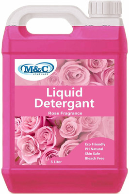 M&C liquid detergent pink for all type of cloth, top load and front load machine Rose Liquid Detergent(5 L)