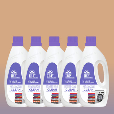 IBF Washing Machine blue liquid Top Load & Front Load Pack of Multi-Fragrance Liquid Detergent(5 x 1 L)