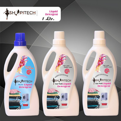 SHOPITECH Pack Of 3 liquid detergent Suitable for top and front load Liquid Detergent Multi-Fragrance Liquid Detergent(3 x 1000 ml)
