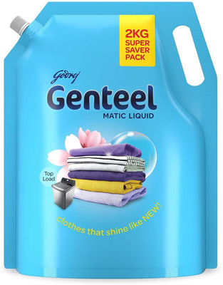 Genteel Liquid Detergent Pouch for Both Top and Front load Washing No Soda Formula Fresh Liquid Detergent(2 kg)