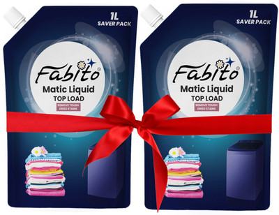 fabito Matic Top Load Washing Machine | Extra power liquid detergent Floral Liquid Detergent(2 x 1 L)