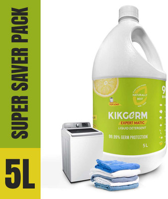 Kikgerm Naturally Best TOP LOAD No Harmful Chemicals New & Shiny Clothes Lime Liquid Detergent(5 L)