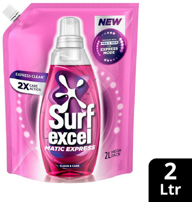 Surf excel Matic Express Clean & Care (2L Pouch) Multi-Fragrance Liquid Detergent(2000 ml)