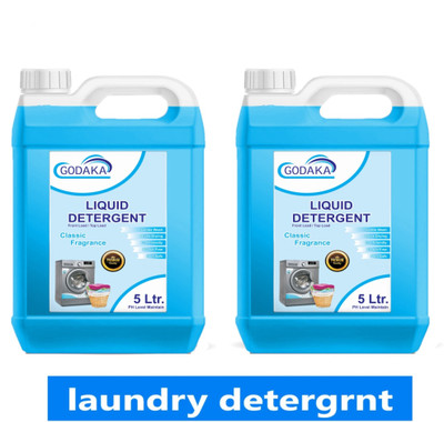 GODAKA Top Load & Front Load Detergent Liquid Fresh Fragrance with Combo Pack Fresh Liquid Detergent(2 x 5 L)