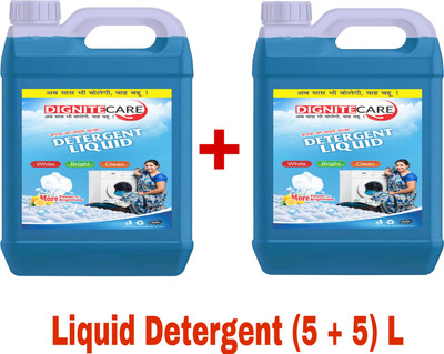 DigniteCare Washing machine Liquid detergent top load and front load (5 + 5 Litre) Multi-Fragrance Liquid Detergent(10 L)