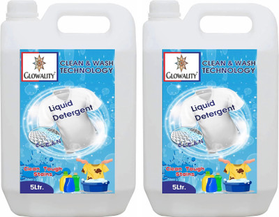 GLOWALITY DS 5Ltr+5Ltr liquid detergent Aqua Liquid Detergent Combo Classic Liquid Detergent(2 x 5000 ml)