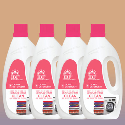 IBF Washing Machine pink liquid detergent Top Load & Front load liquid 4L Multi-Fragrance Liquid Detergent(4 x 1 L)