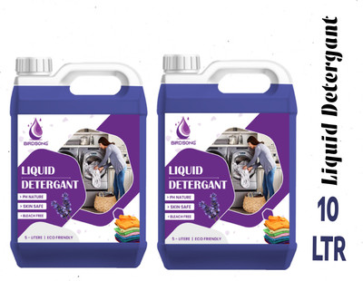 Birdsong Laundary Liquid Detergent For All Types Of Cloths Top & Front load Lavender Liquid Detergent(10 L)