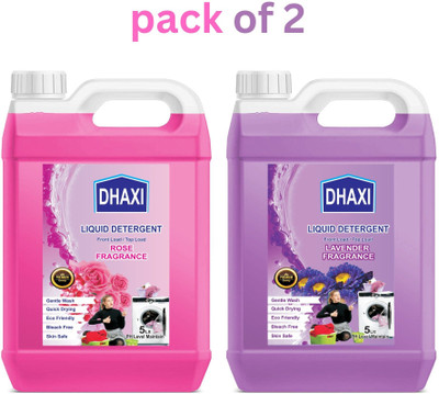 Dhaxi Top Load & Front Load Washing Machim Liquid Lavender&rosw Long Lasring Multi-Fragrance Liquid Detergent(2 x 5 L)