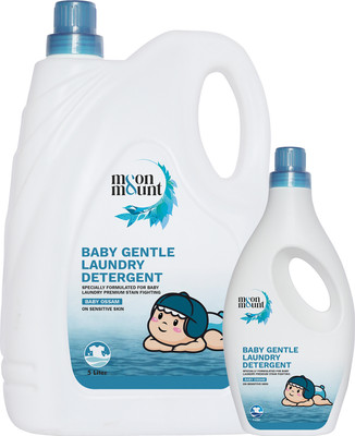 Moon & Mount Baby Laundry Liquid Detergent ,Stain Fighting Formula ,Blossom Liquid Detergent Aqua Liquid Detergent(2 x 3 L)