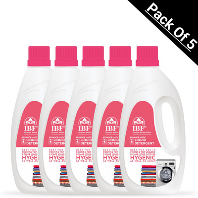 IBF Premium Liquid Detergent Pack of 5 Bottle Multi-Fragrance Liquid Detergent(5 x 1 L)