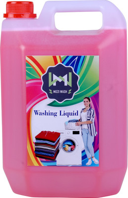 MIZZIWASH Washing machine liquid detergent top load and front load pink (5 ltr) Multi-Fragrance Liquid Detergent(5000 ml)