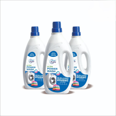 CLEANBUDDY CLEAN BUDDY Ultra Power Wash Liquid Detergent with Active Fabric Conditioners Fresh Liquid Detergent(3 x 1 L)