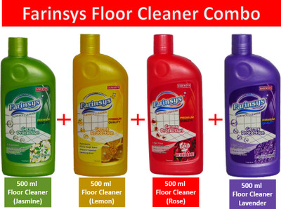 Farinsys Floor cleaner Combo- 4 Fragrances. Pack of 4 (500 ml each) Multi-Fragrance Liquid Detergent(2000 ml)
