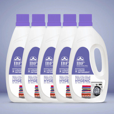 IBF Top Load & Front Load Washing Machine Liquid Detergent Floral Liquid Detergent Multi-Fragrance Liquid Detergent(5 x 1 L)