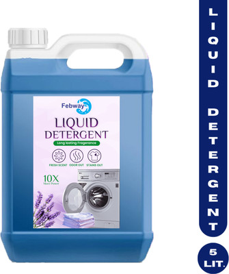 FEBWAY Heavy Premium Liquid Detergent suitable for washing machine and Handwash 5ltr Multi-Fragrance Liquid Detergent(5000 ml)