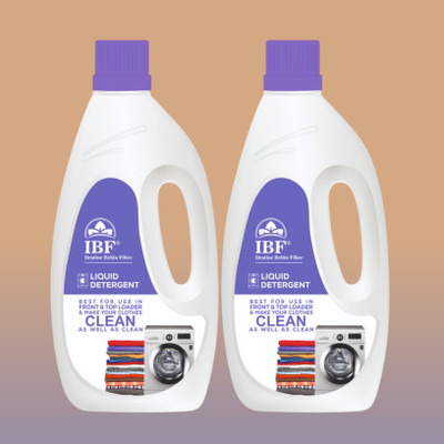 IBF 2L Blue Washing Machine detergent liquid Top Load & Front load liquid Multi-Fragrance Liquid Detergent(2 x 1 L)