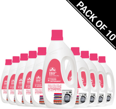 IBF Premium Liquid Detergent Pack of 10 Bottle Multi-Fragrance Liquid Detergent(10 x 1 L)