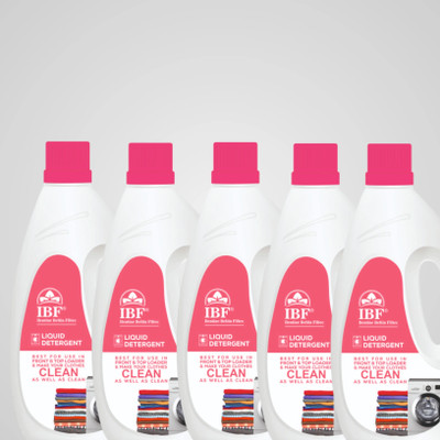 IBF Washing Machine Liquid Detergent Top & Front load 5L Multi-Fragrance Liquid Detergent(5 x 1 L)