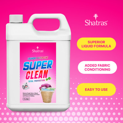 Shatras Super Clean Liquid detergent for washing machine and Hand Wash Pink Lily Lily Liquid Detergent(5000 ml)