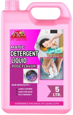 PVDREAM liquid detergent 5 LTR rose, Specially design for remove Tough Dried Stains Rose Liquid Detergent(1000 ml)