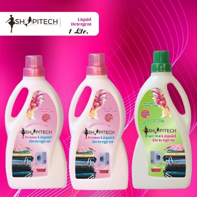 SHOPITECH Multi-pack liquid detergent Suitable for top and front load Liquid Detergent Detergent Powder 3000 ml(Floral)