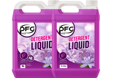 PFC PLUS Liquid Detergent 5 Liter, Laundry, Suitable for Top and Front Load Machine Lavender Liquid Detergent(2 x 5000 ml)