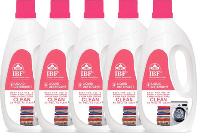IBF Washing Machine Liquid Detergent – Front/Top Load Use Multi-Fragrance Liquid Detergent(5 x 1 L)