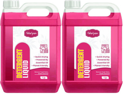 WARYAN Fast Drying & Skin-Friendly | Tough on Stain, Color-Safe & Essential Oil Infused Fresh Liquid Detergent(2 x 5 L)