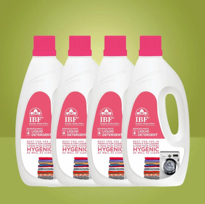 IBF Washing Machine Liquid detergent 4 liter Top load & Front load Multi-Fragrance Liquid Detergent(4 x 1 L)