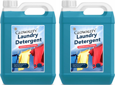 GLOWALITY Washing Machine Laundary Liquid Deterget For Front Load All Types Cloths Classic Liquid Detergent(2 x 5000 ml)