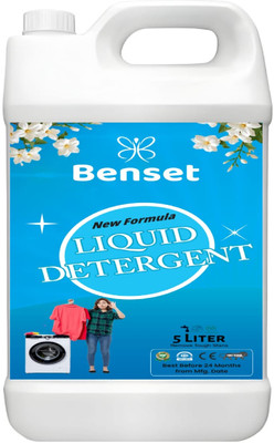 BENSET Laundry Liquid | 5 Litre | Fresh Fragrance | Advanced Stain Removal Jasmine Liquid Detergent(5000 ml)