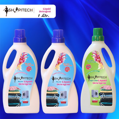 SHOPITECH detergent Suitable for top and front load Liquid Detergent Multi-Fragrance Liquid Detergent(3 x 1000 ml)