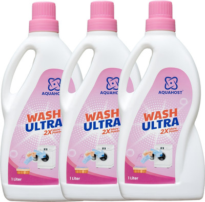 AQUAHOST Powerful Liquid Detergent-3L Top & Front Load Washing Machine and Hand by Wash Fresh Liquid Detergent(3 x 1 L)