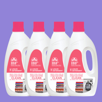 IBF Liquid Detergent 4L, For Hand Wash, Front and Top Load Washing Machine Multi-Fragrance Liquid Detergent(4 x 1 L)