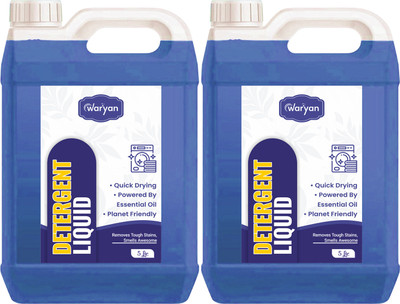 WARYAN Fast Drying & Skin-Friendly | Tough on Stain |Color-Safe & Essential Oil Infused Fresh Liquid Detergent(2 x 5 L)