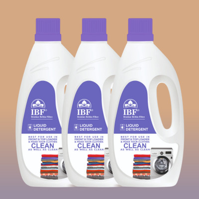 IBF Washing Machine advance liquid detergent Top Load & Front load liquid 3L Multi-Fragrance Liquid Detergent(3 x 1 L)