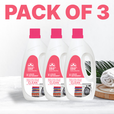 IBF LIQUID DETERGENT FOR WASHING MACHINE 3L Multi-Fragrance Liquid Detergent(3 x 1 L)