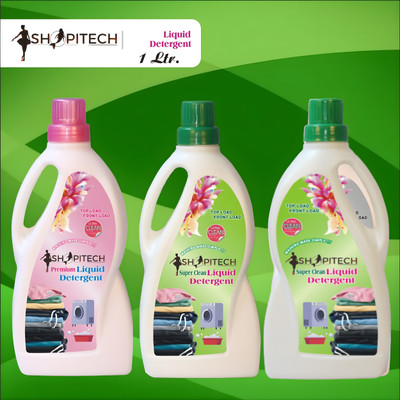 SHOPITECH Combo Of 3 liquid detergent Suitable for top and front load Liquid Detergent Multi-Fragrance Liquid Detergent(3 x 1000 ml)