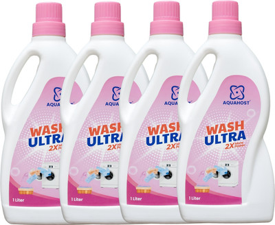 AQUAHOST Powerful Liquid Detergent-3L Top & Front Load Washing Machine and Hand by Wash Fresh Liquid Detergent(4 x 1 L)