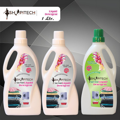 SHOPITECH Multi combo liquid detergent Suitable for top and front load Liquid Detergent Floral Liquid Detergent(3 x 1000 ml)