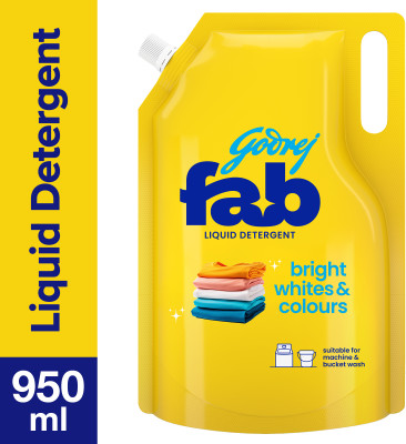 Godrej Fab Refill Pouch for Machine Fresh Liquid Detergent(950 ml)