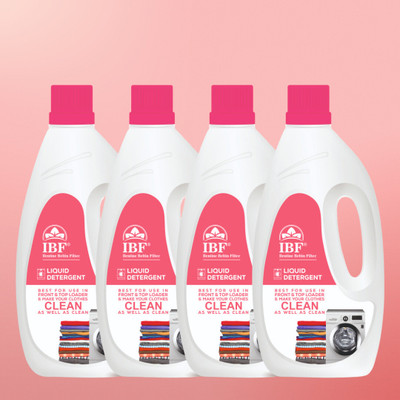 IBF Liquid Detergent suitable for washing machine and use for hand wash 4 ltr Aqua Multi-Fragrance Liquid Detergent(4 x 1 L)