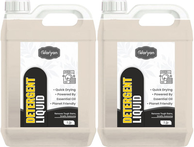 WARYAN Multi-Purpose Liquid Detergent|Skin-Friendly & Color-Safe| Essential Oil Infused Fresh Liquid Detergent(2 x 5 L)