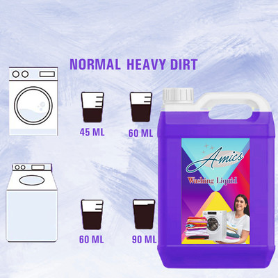 AMICSHIREN Liquid detergent suitable for frontload and top load washing machine Fresh Liquid Detergent(5 L)
