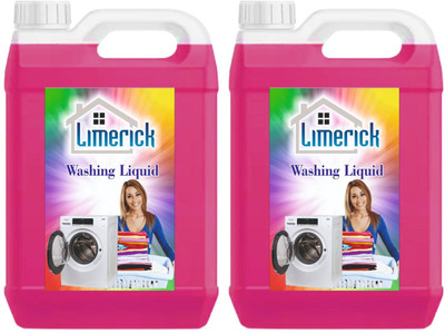 LIMERICK Washing machine liquid detergent top load and front load (pink 10 ltr) Multi-Fragrance Liquid Detergent(2 x 5 L)