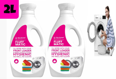 Eko Power Fluff Matic Extra strong Liquid Detergent for Front Load Washing Machine Fresh Liquid Detergent(2 x 1 L)