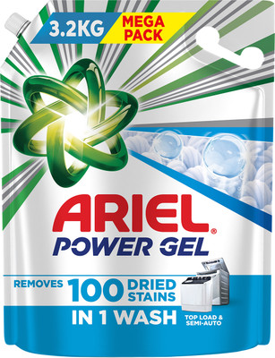 Ariel Power Gel Top Load Removes 100 Stains in 1 Wash Fresh Liquid Detergent(3.2 kg)