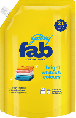 Godrej Fab Refill Pouch for Machine & Hand Wash Fresh Liquid Detergent(2 L)